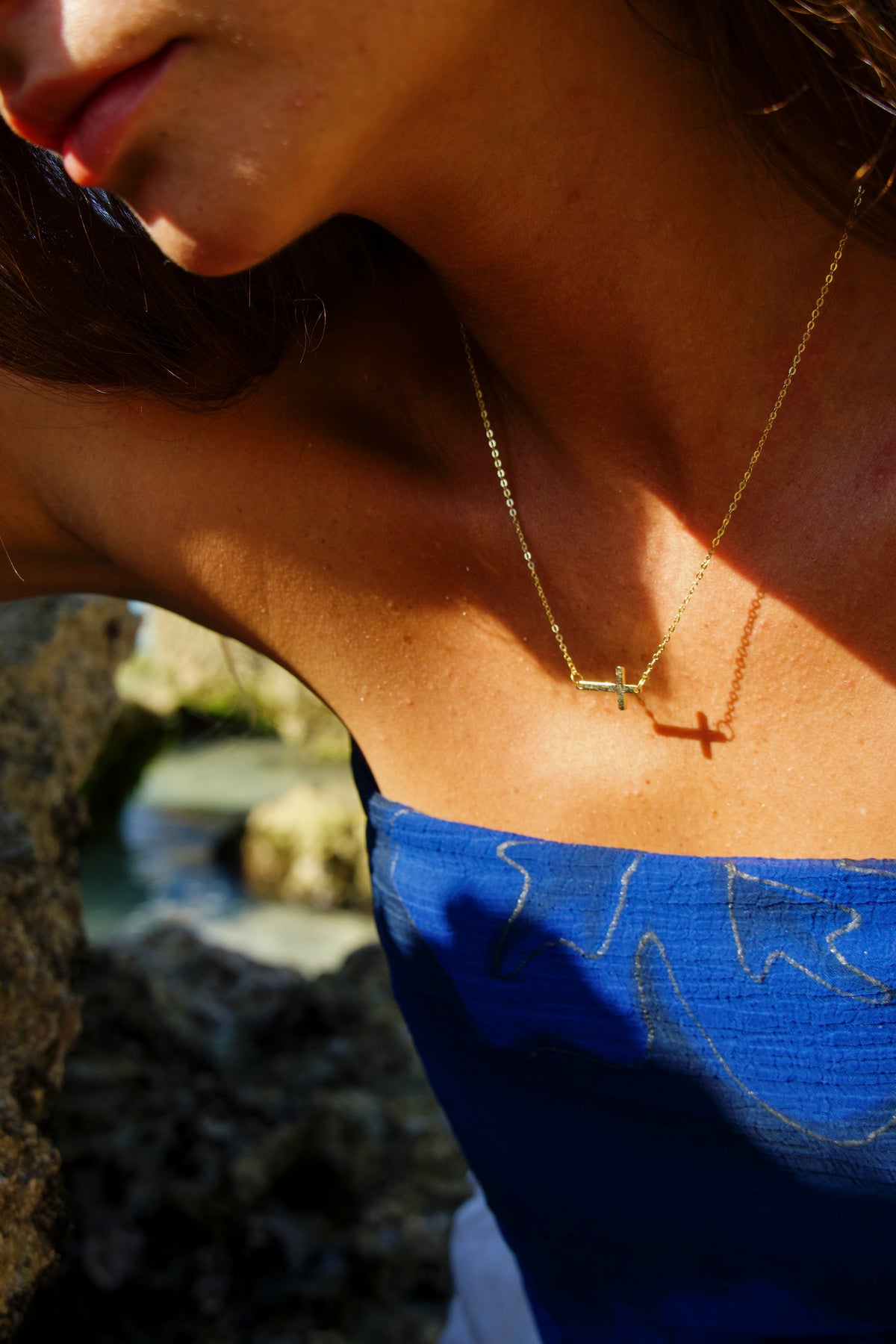 Horizontal Cross Necklace