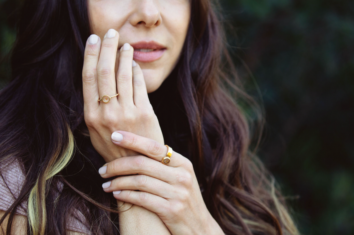 Thin Bezel Mustard Seed - Ring