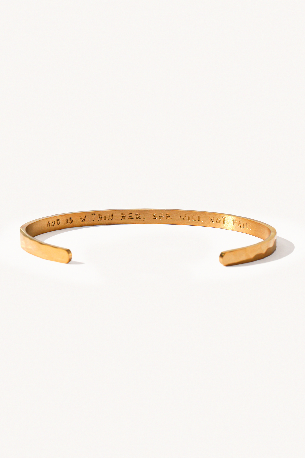 Hammered Verse Bangle - "God is within her she will not fail"