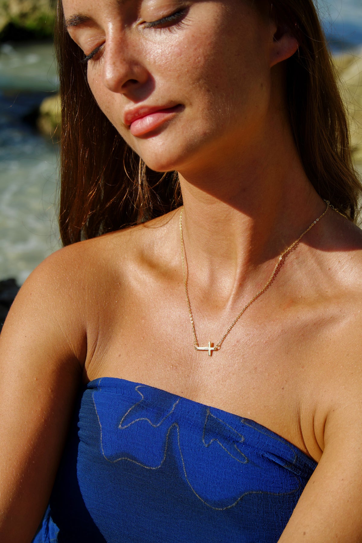 Horizontal Cross Necklace
